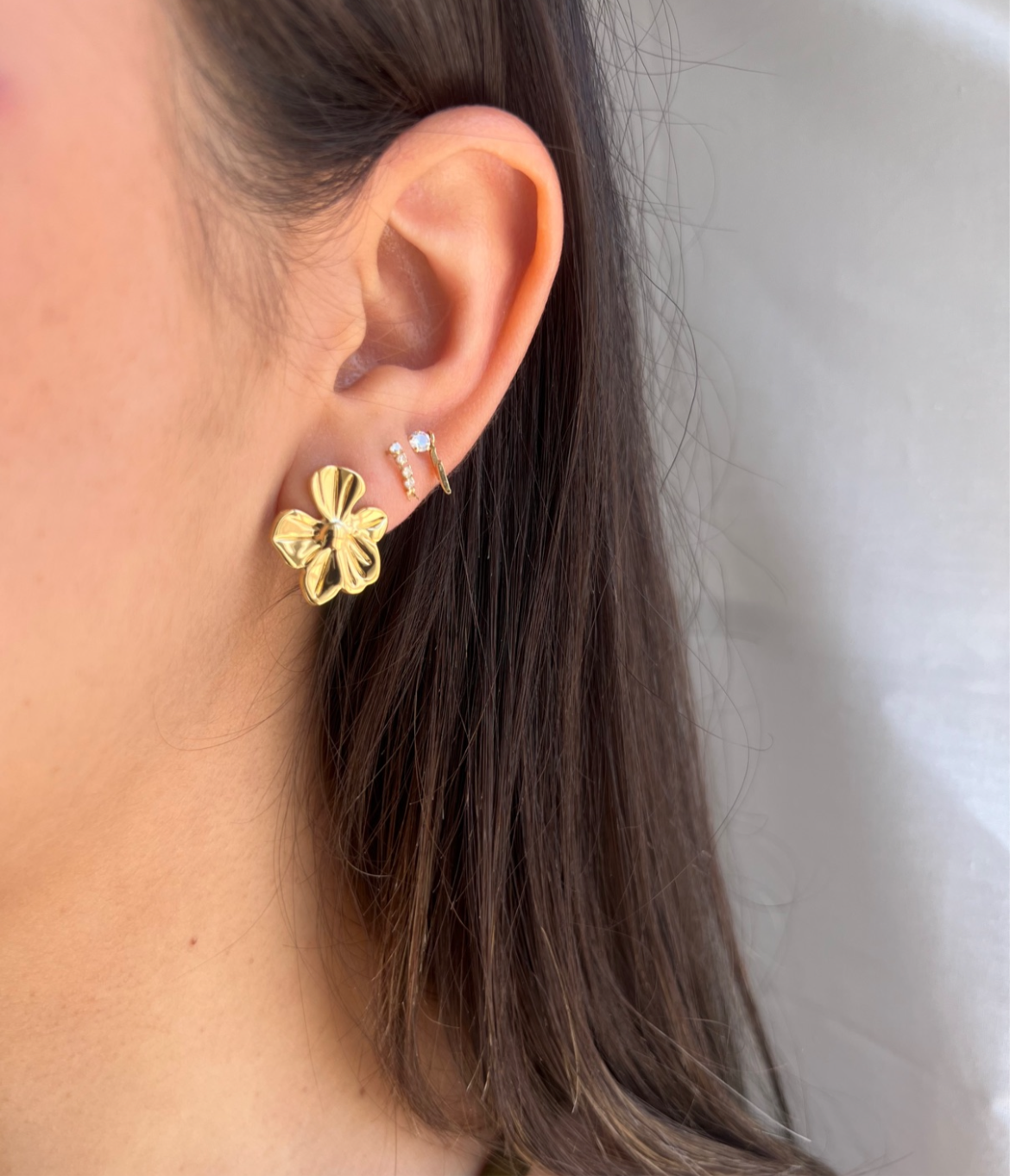 aretes flor mini