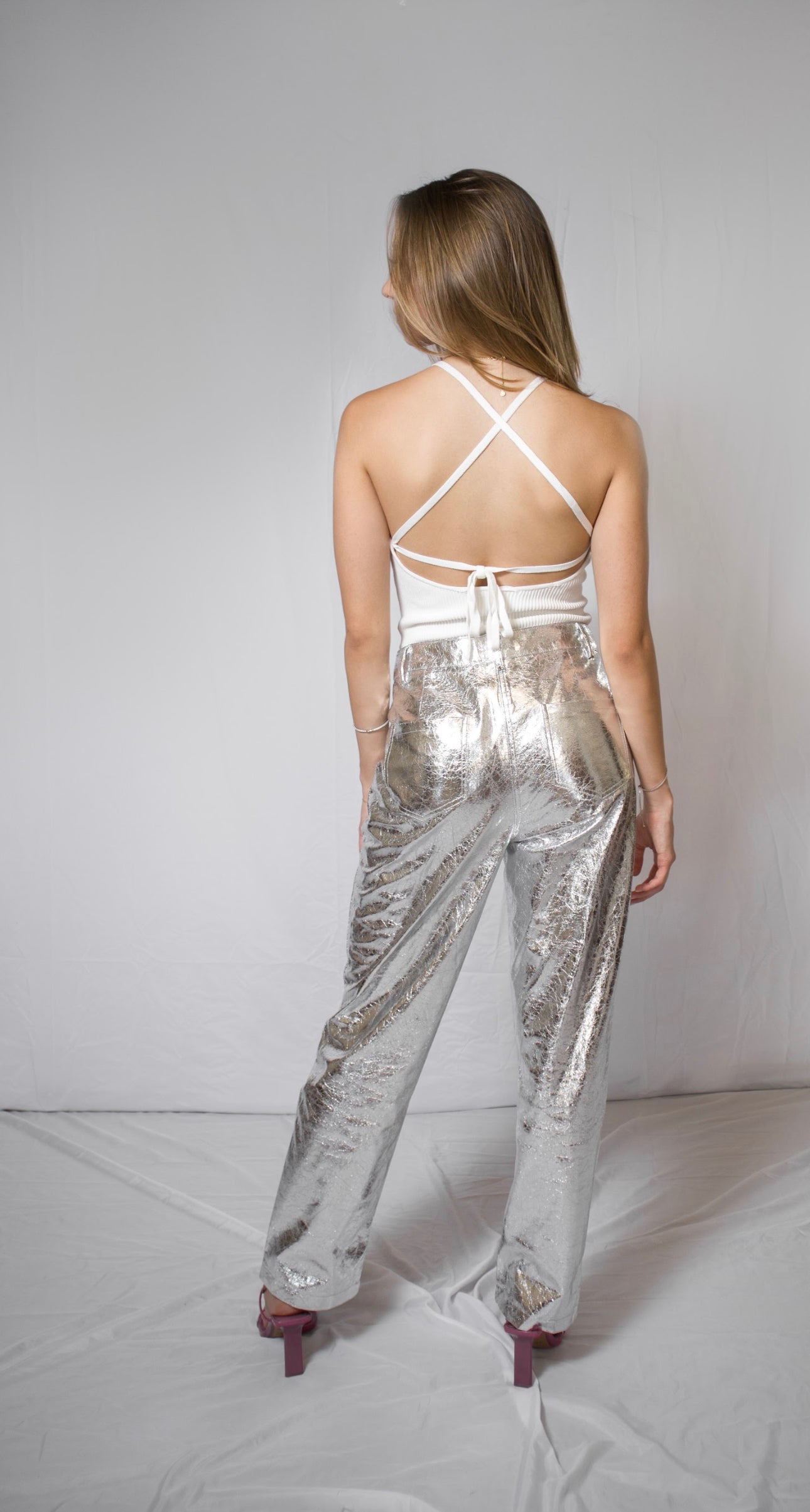 Metallic Textured Pants