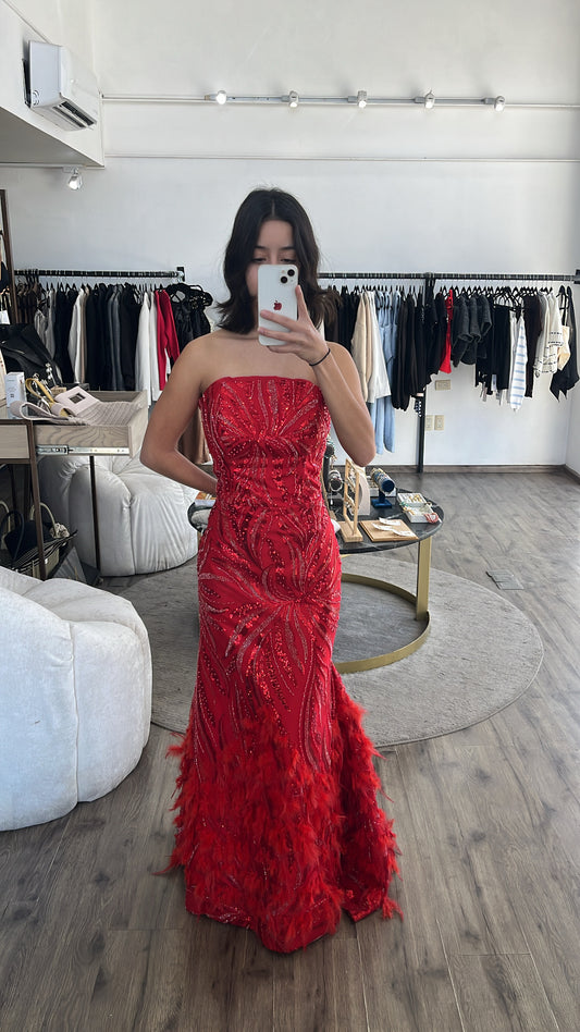 Vestido rojo diseñador