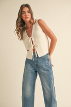 Tied Beige Vest