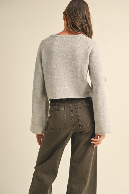 Ribbon Grey Sweater