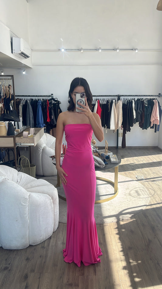 Strapples pink dress
