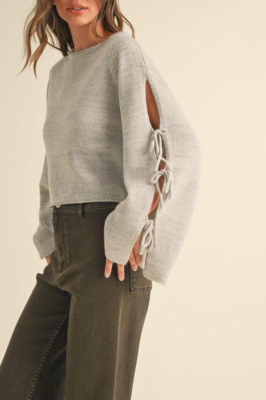 Ribbon Grey Sweater