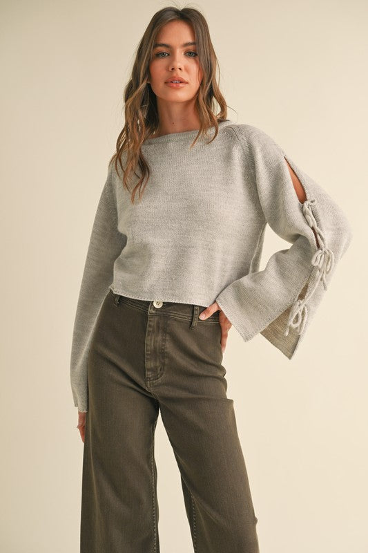 Ribbon Grey Sweater