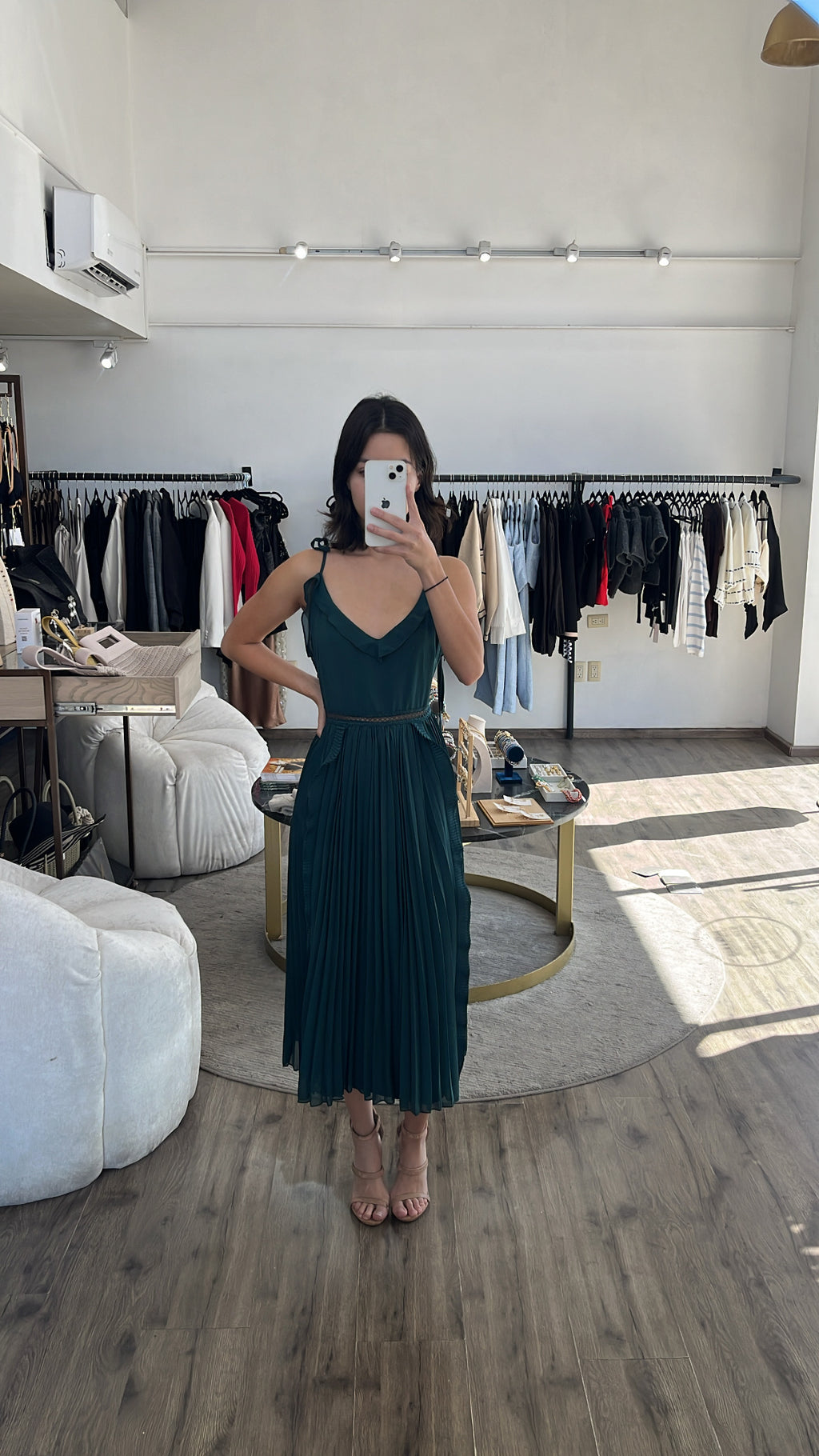 Vestido verde perry midi