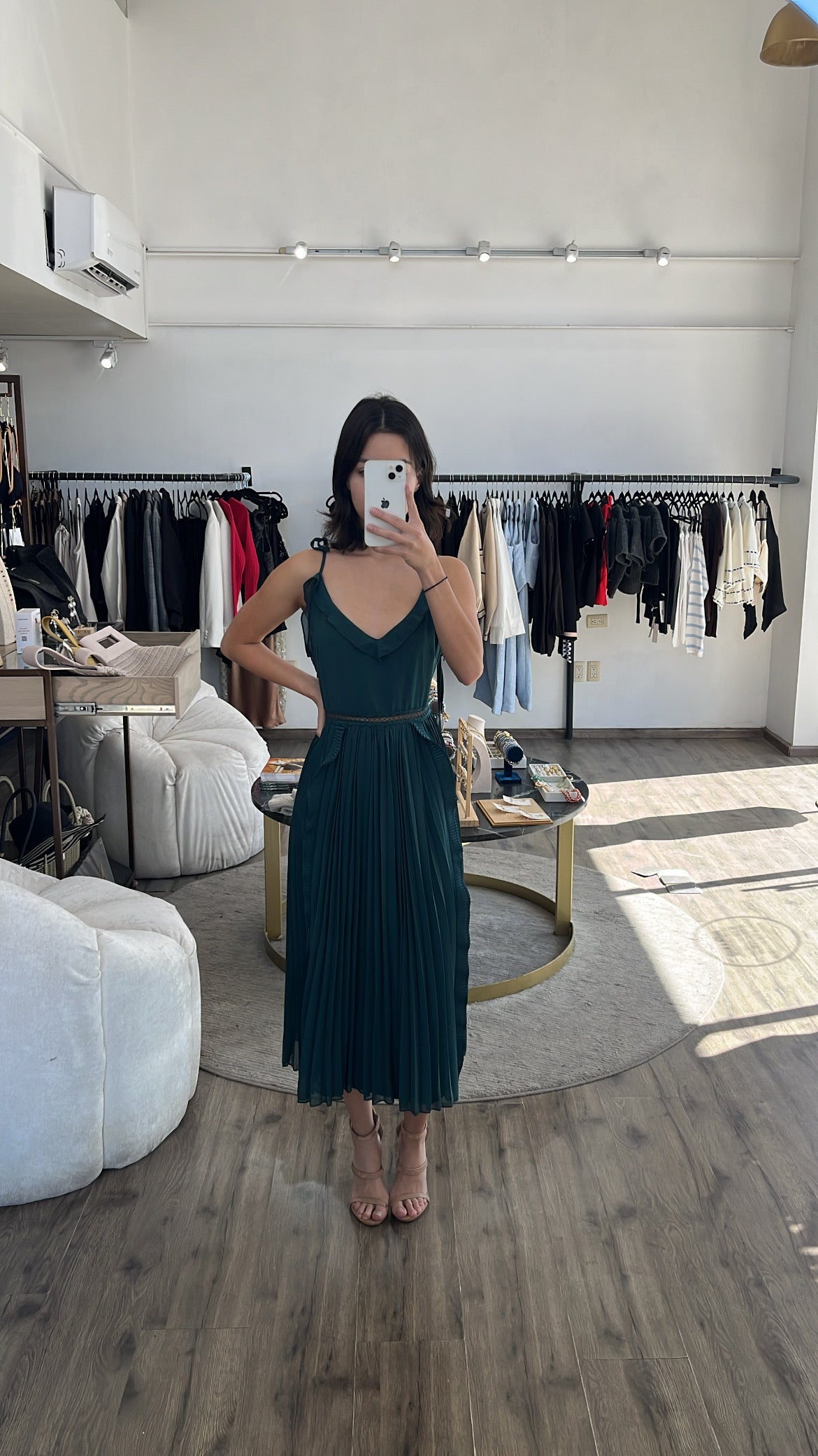 Vestido verde perry midi