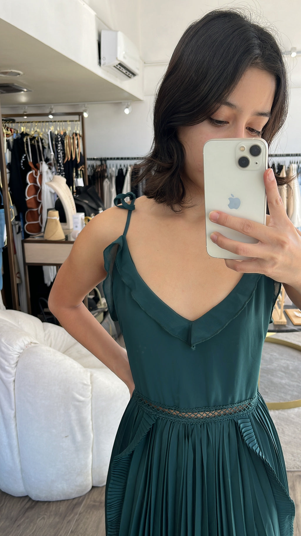 Vestido verde perry midi