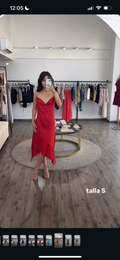 Midi red dress