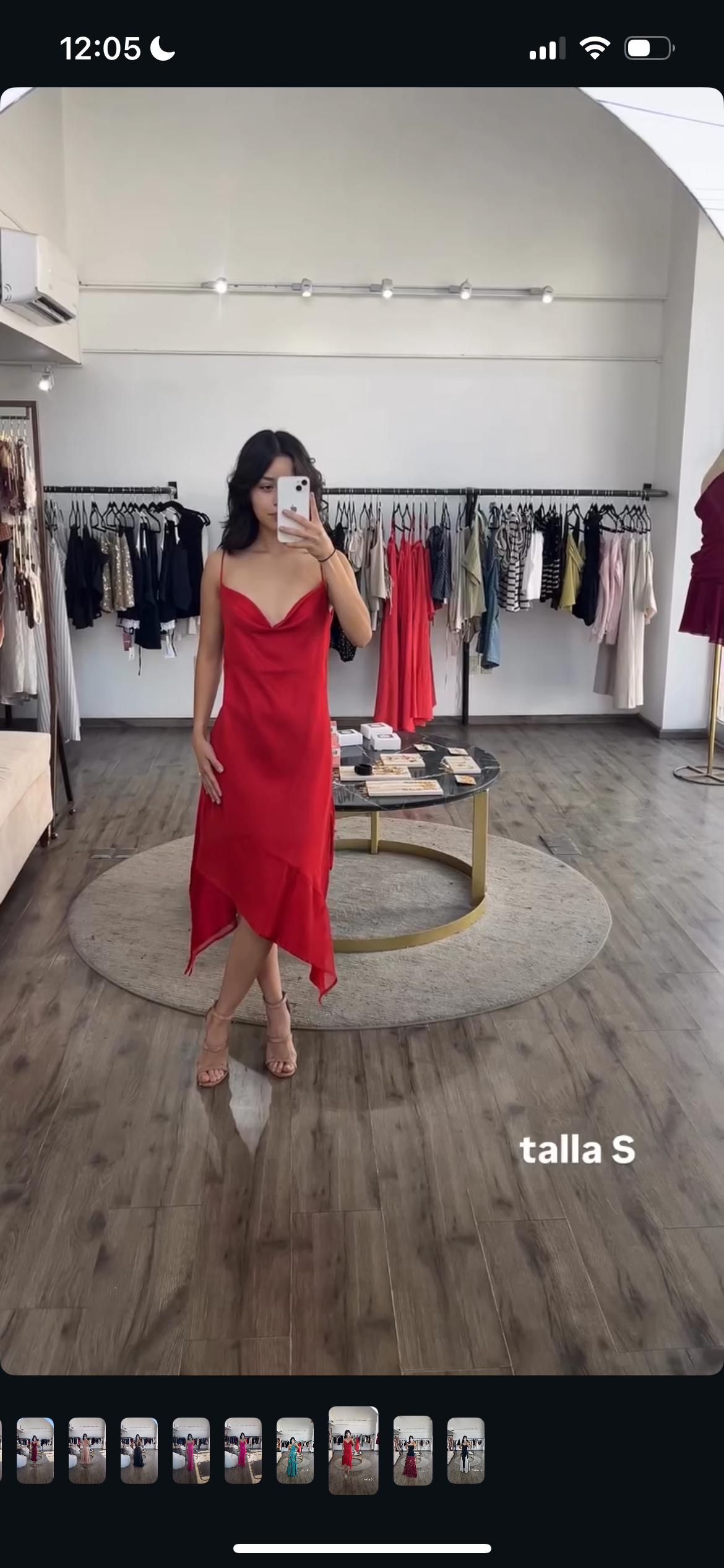 Midi red dress