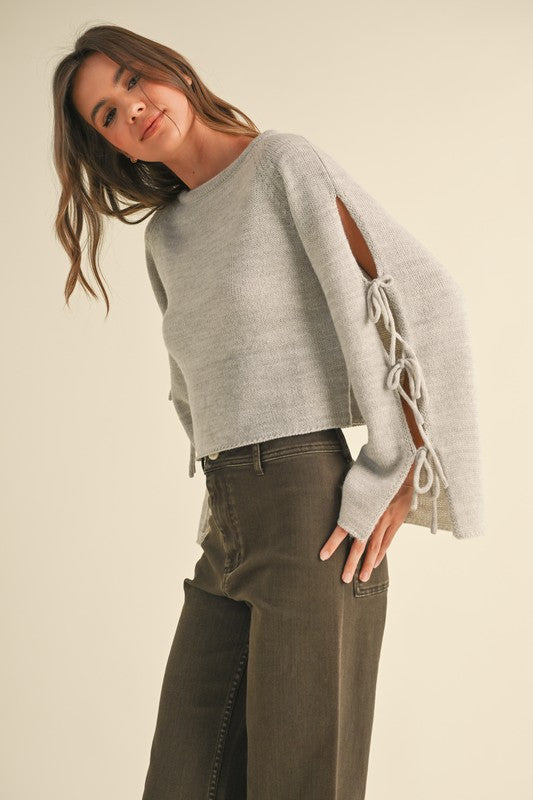 Ribbon Grey Sweater