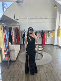Vestido one strap negro lentejuelas