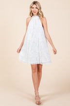 White Halter Mini Dress