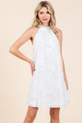 White Halter Mini Dress
