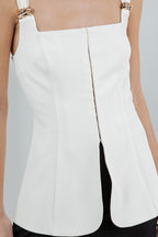 Ana Metal White Corset Top