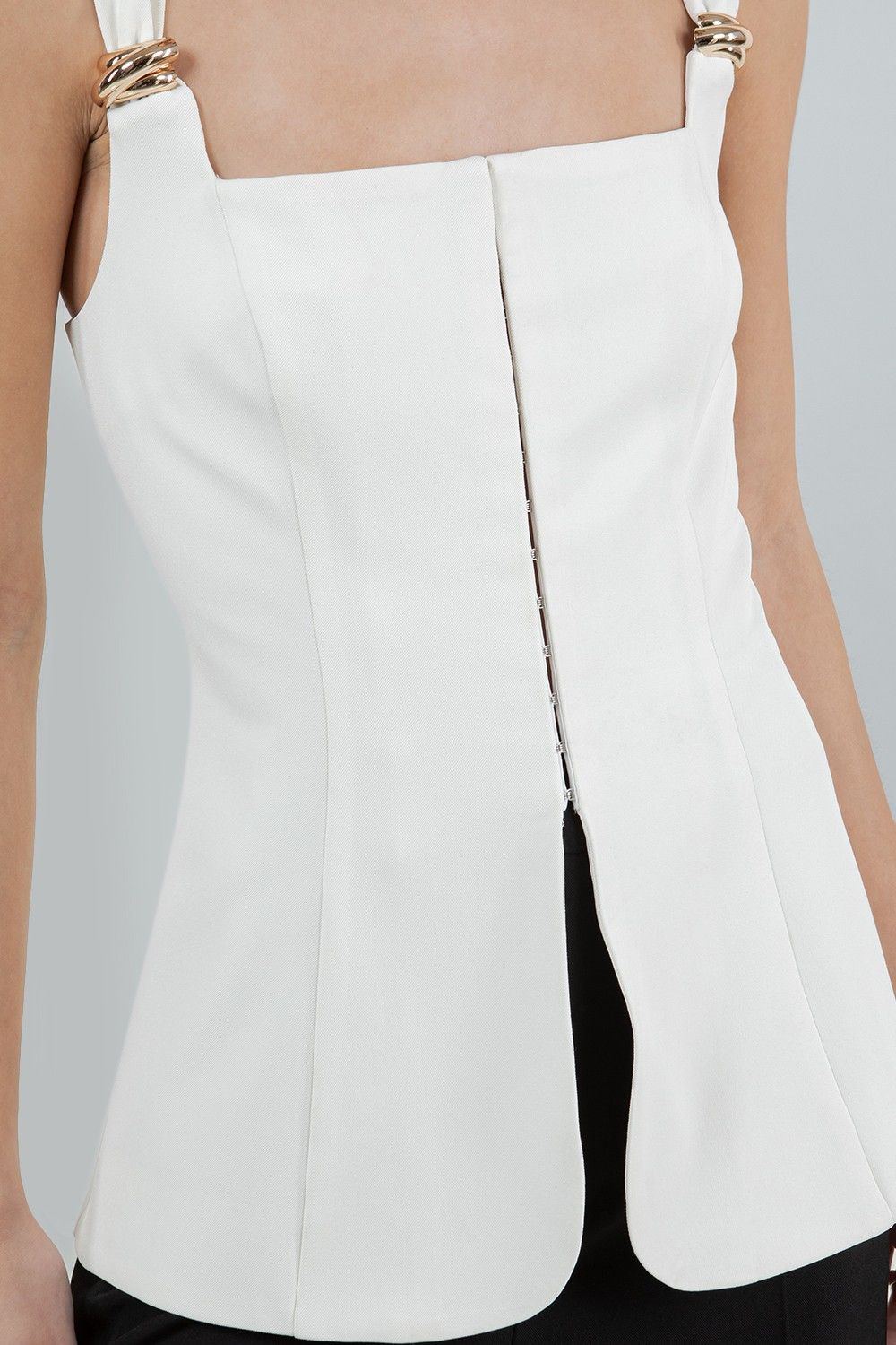 Ana Metal White Corset Top