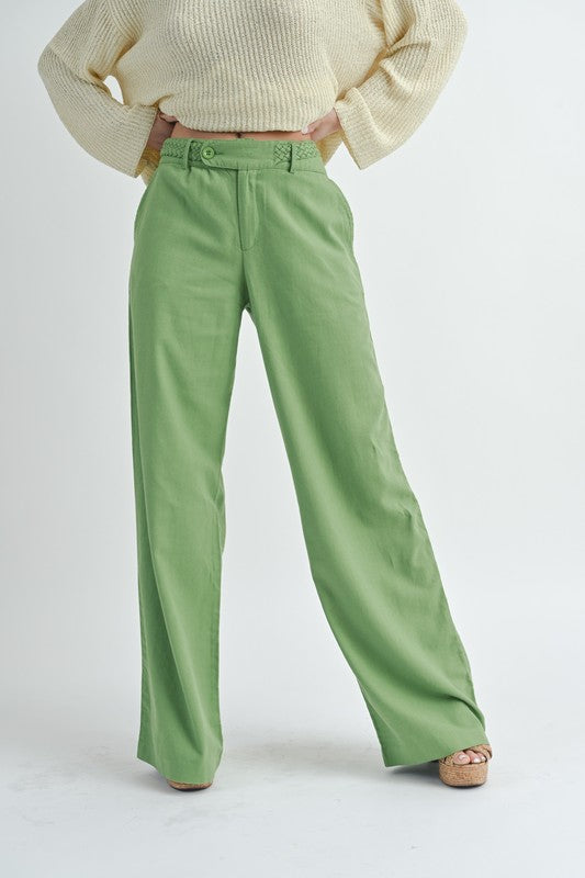 Linen Green Pants