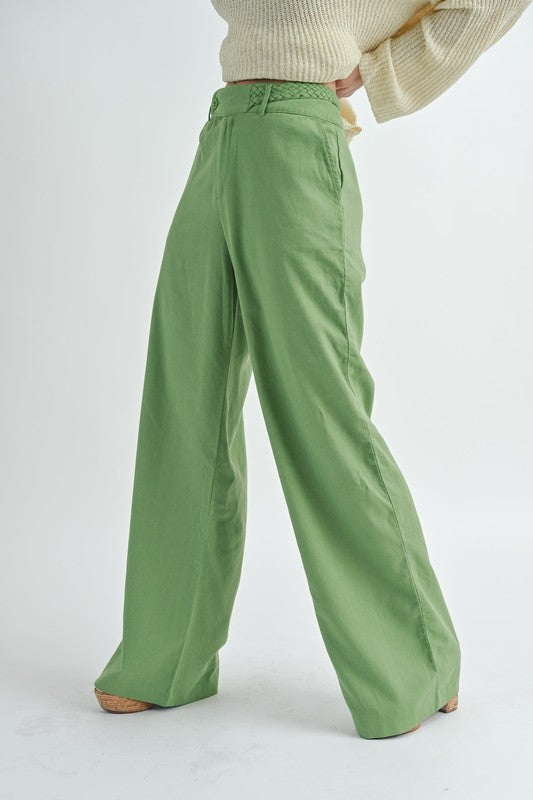 Linen Green Pants