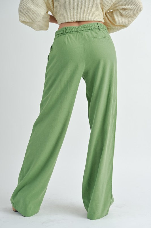 Linen Green Pants