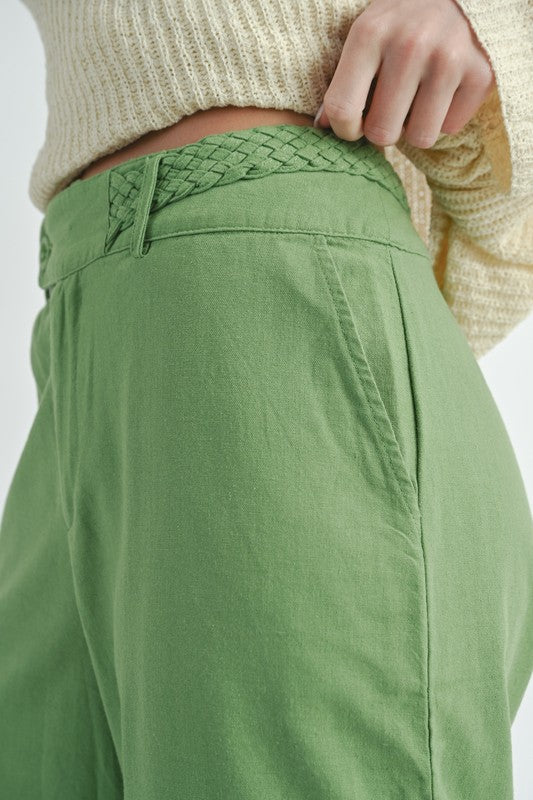 Linen Green Pants