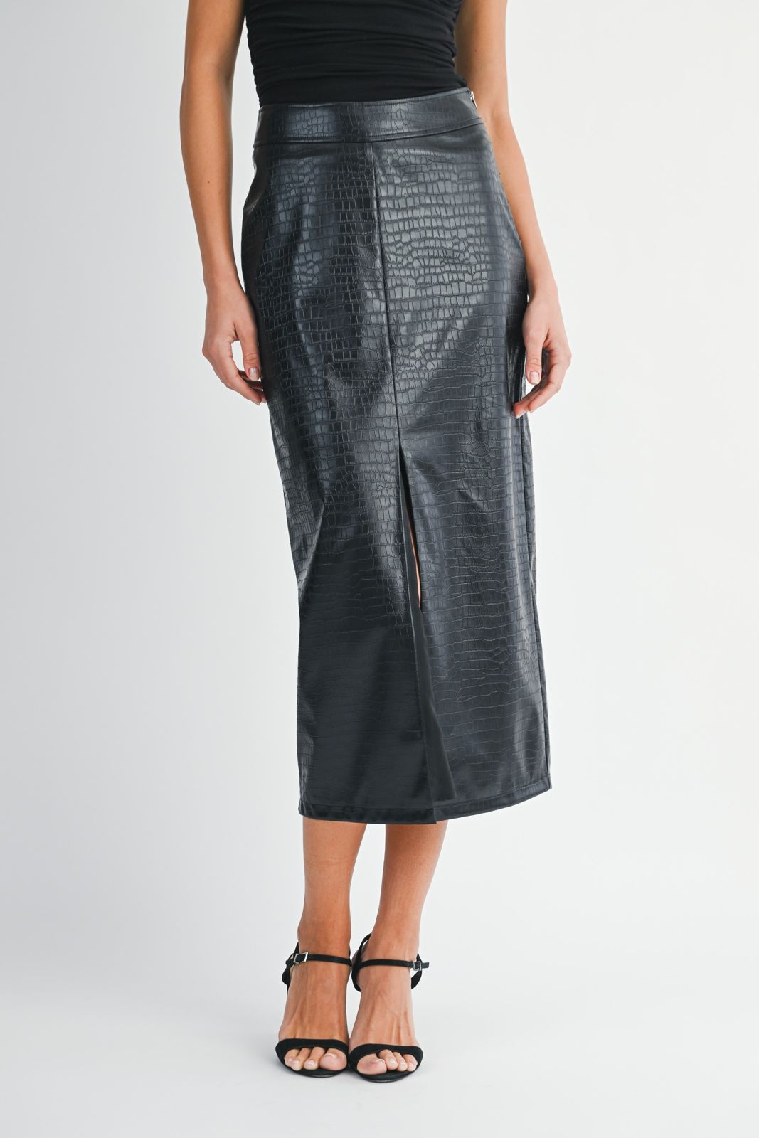 Vanessa Leather Midi Skirt