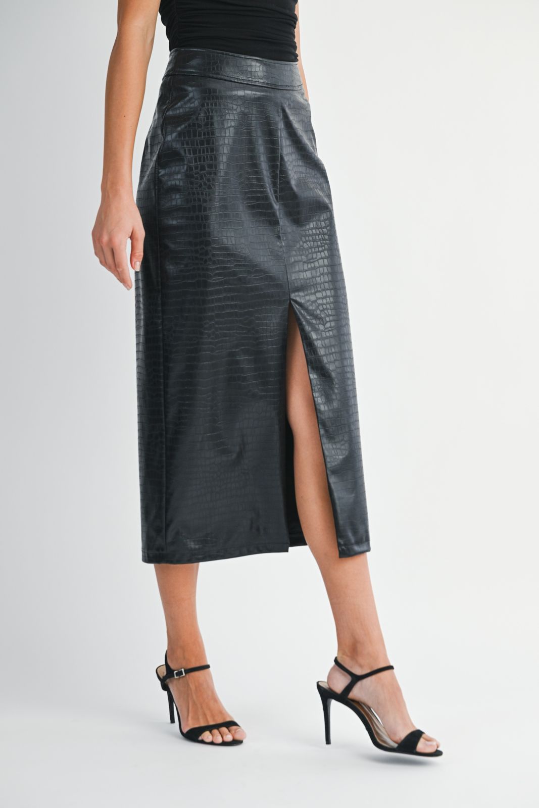 Vanessa Leather Midi Skirt