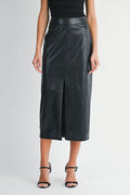 Vanessa Leather Midi Skirt