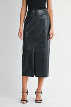 Vanessa Leather Midi Skirt