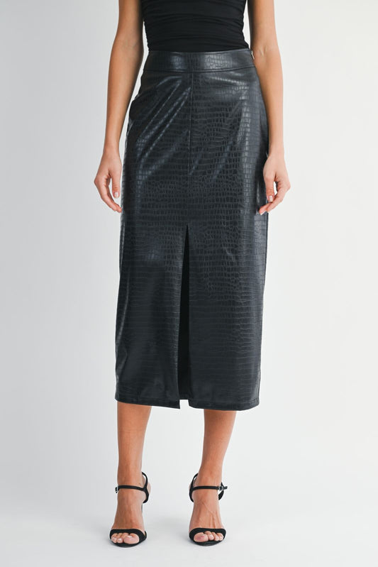 Vanessa Leather Midi Skirt