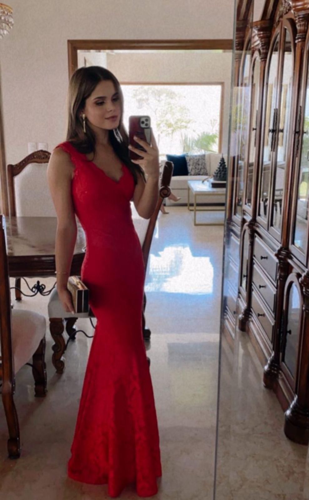Vestido rojo encaje