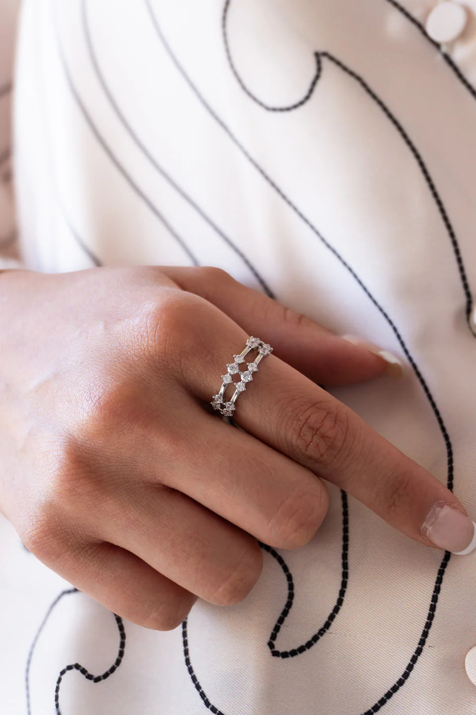 Silver adjustable ring